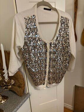 Cyrus creamy sequin cardigan